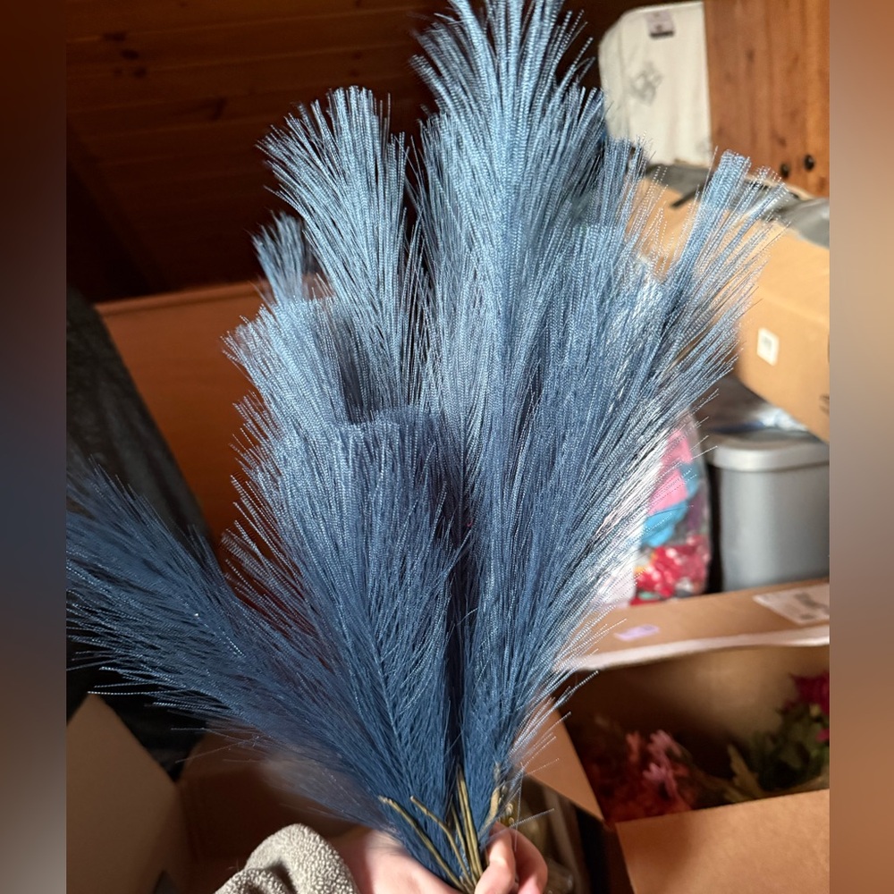 Blue Decorative Pampas Grass